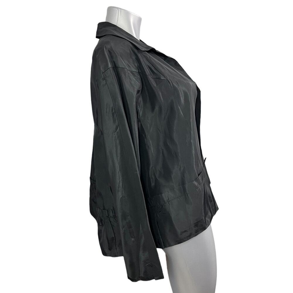 VTG B. Altman & Co Women’s Blazer Black Jacket XL Satin Ruffles Fifth Ave Career - Picture 6 of 9